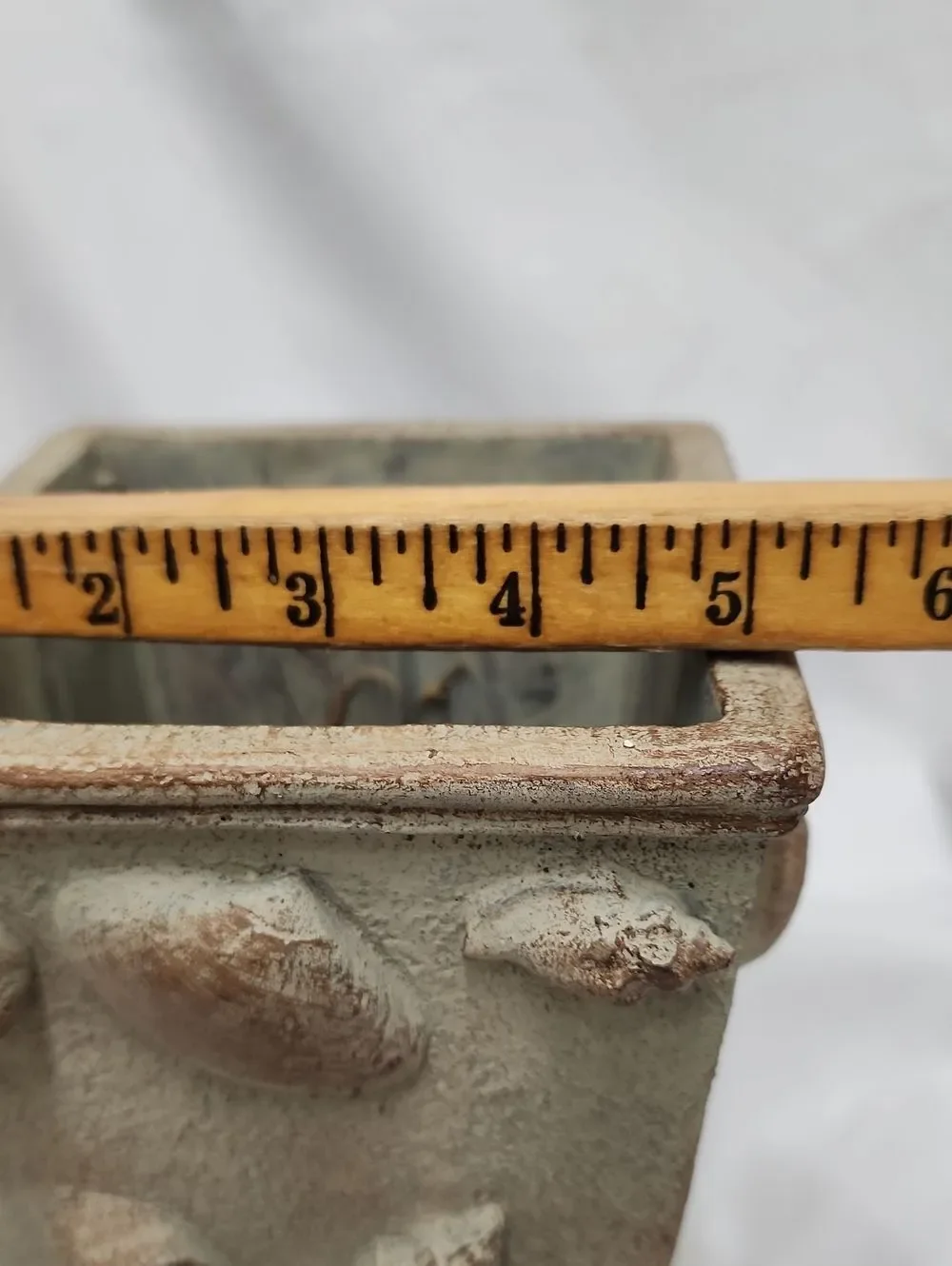 Textured Neutral Tone Seashell Vase Beach House Coastal